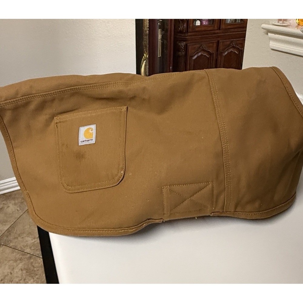 Carhartt Dog Chore Coat Insulated Fleece Vest Jacket Brown/Plaid Large